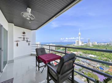High floor, studio, condo, for rent, oceanview, View Talay 5D, Jomtien, Pattaya side